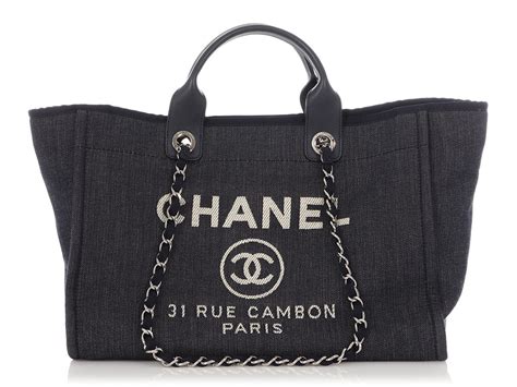 chanel medium denim deauville shopping tote
